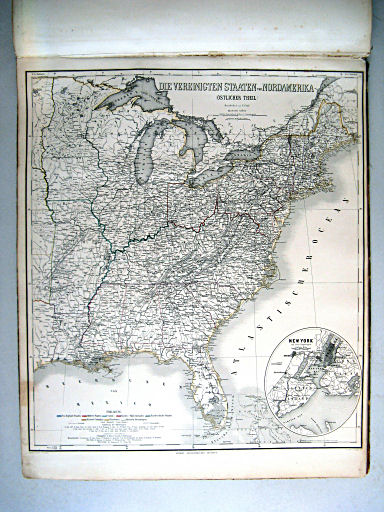 Hand-Atlas der Erde und des Himmels (1860)
62. Die Vereinigten Staaten von Nord-Amerika (Östlicher Theil)