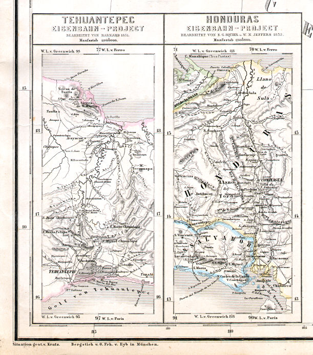 Hand-Atlas des Himmels und der Erde (1860)
63a. Tehuantepec Eisenbahn-Project
63b. Honduras Eisenbahn-Project