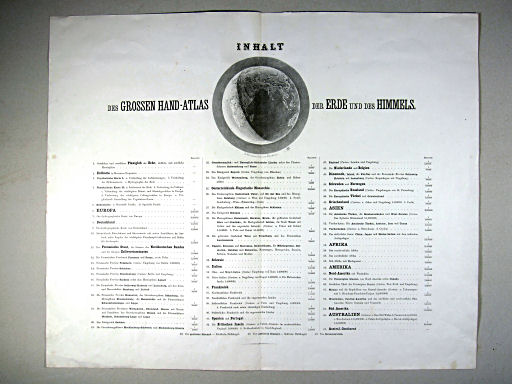 Hand-Atlas des Himmels und der Erde (1869)
Inhoudsopgave / Table of contents