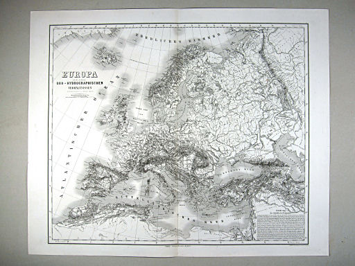Hand-Atlas des Himmels und der Erde (1869)
7. Europa nach seinen oro-hydrographischen Verhältnissen