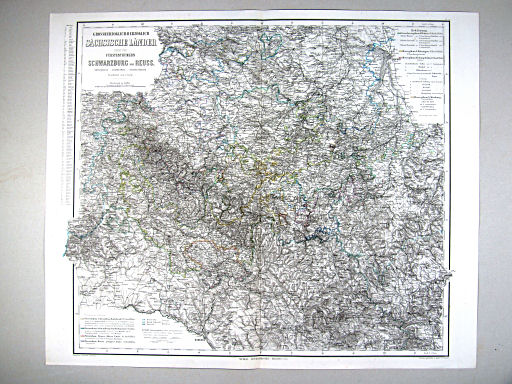 Hand-Atlas des Himmels und der Erde (1869)
22. Grossherzoglich-Herzoglich Sächsische Länder nebst den Fürstenthümern Schwarzburg und Reuss