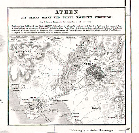 Hand-Atlas des Himmels und der Erde (1869)
49a. Athen mit seinen Häfen und seiner nächsten Umgebung