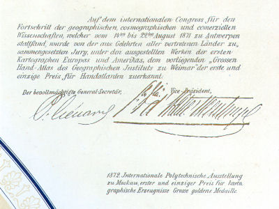 Hand-Atlas des Himmels und der Erde (1873)
Titelpagina, detail / Title page, detail