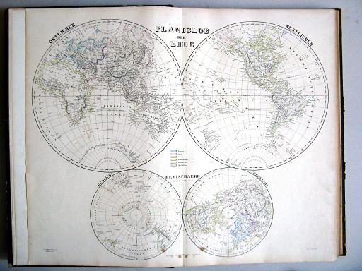 Hand-Atlas des Himmels und der Erde (1873)
1. Planiglob der Erde