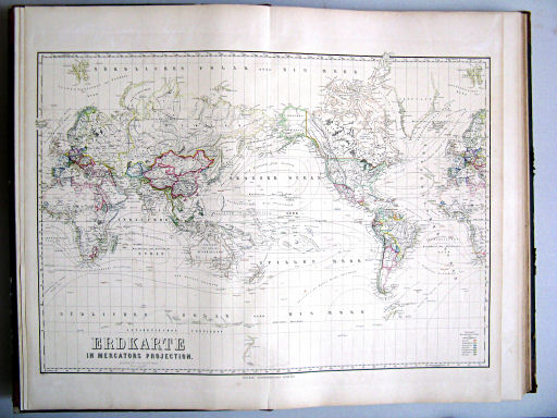 Hand-Atlas des Himmels und der Erde (1873)
2. Erdkarte in Mercators Projection