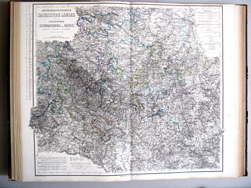 Hand-Atlas des Himmels und der Erde (1873)
22. Grossherzoglich-Herzoglich Sächsische Länder nebst den Fürstenthümern Schwarzburg und Reuss