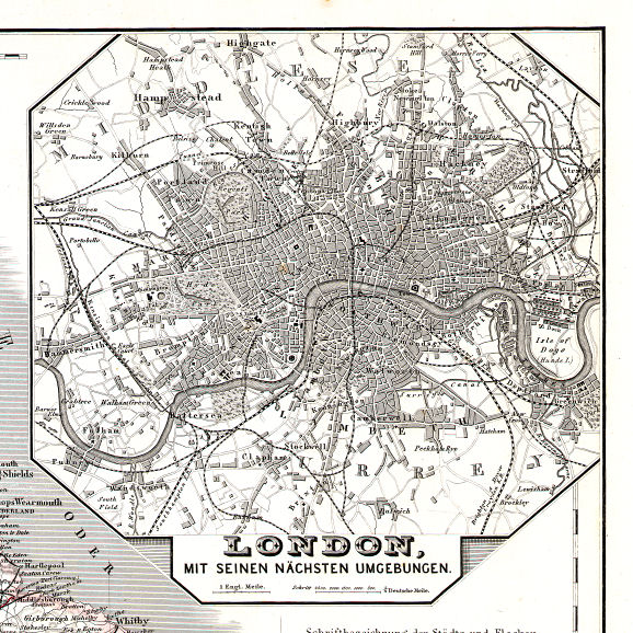 Hand-Atlas des Himmels und der Erde (1873)
43a. London mit seinen nächsten Umgebungen