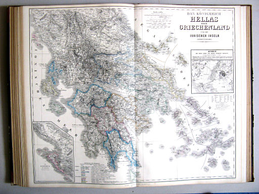 Hand-Atlas des Himmels und der Erde (1873)
49. Das Königreich Hellas oder Griechenland und die Ionischen Inseln (Ephtánisos)