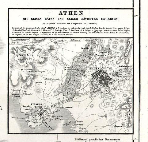 Hand-Atlas des Himmels und der Erde (1873)
49a. Athen mit seinen Häfen und seiner nächsten Umgebung