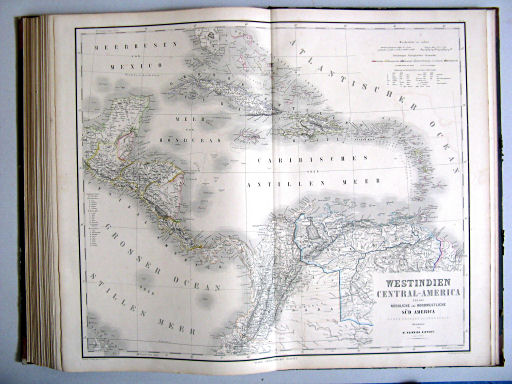 Hand-Atlas des Himmels und der Erde (1873)
64. Westindien Central-America und das nördliche und nordwestliche Süd America: Nueva Granada und Venezuela