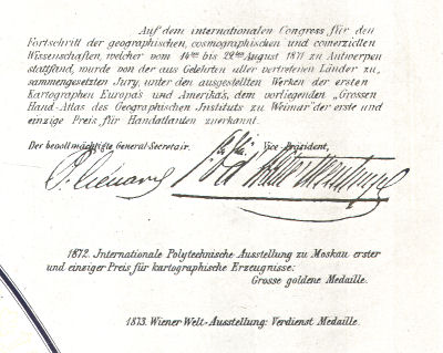 Hand-Atlas des Himmels und der Erde (1876)
Titelpagina, detail / Title page, detail