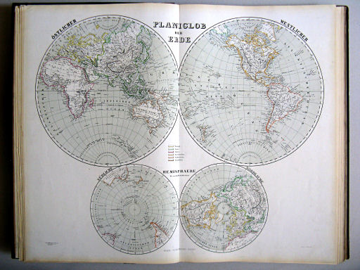 Hand-Atlas des Himmels und der Erde (1876)
1. Planiglob der Erde