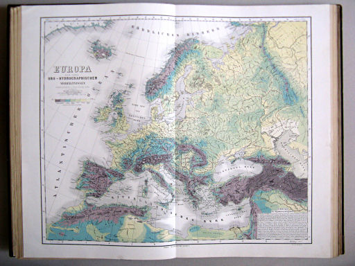 Hand-Atlas des Himmels und der Erde (1876)
7. Europa nach seinen oro-hydrographischen Verhältnissen