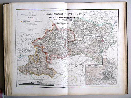 Hand-Atlas des Himmels und der Erde (1876)
26. Nieder- und Ober-Oesterreich oder das Erzherzogthum Oesterreich Unter & Ob der Enns und das Herzogthum Salzburg