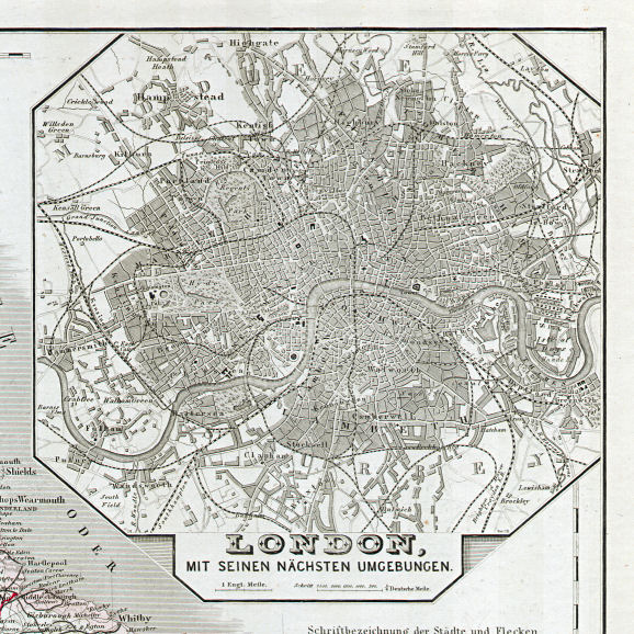 Hand-Atlas des Himmels und der Erde (1876)
43a. London mit seinen nächsten Umgebungen