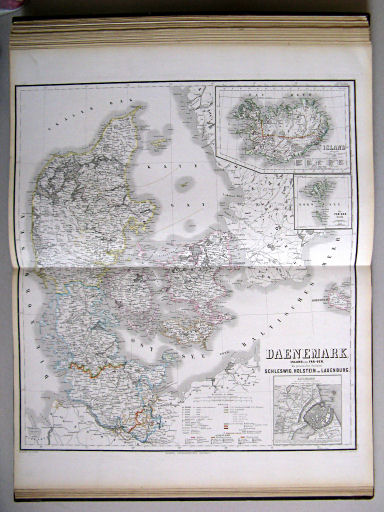 Hand-Atlas des Himmels und der Erde (1876)
45. Daenemark, Island u. die Far-Oer. Die preussischen Provinzen Schleswig, Holstein und Lauenburg