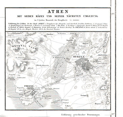 Hand-Atlas des Himmels und der Erde (1876)
49a. Athen mit seinen Häfen und seiner nächsten Umgebung