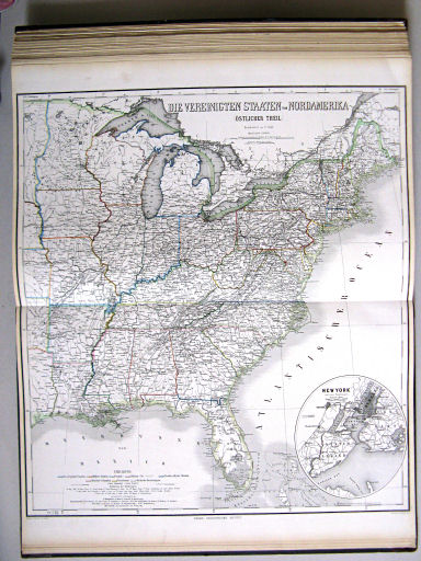 Hand-Atlas des Himmels und der Erde (1876)
62. Die Vereinigten Staaten von Nordamerika (Östlicher Theil)