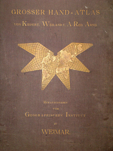 Hand-Atlas des Himmels und der Erde (1880)
Voorkant band (detail) / Front cover (detail)