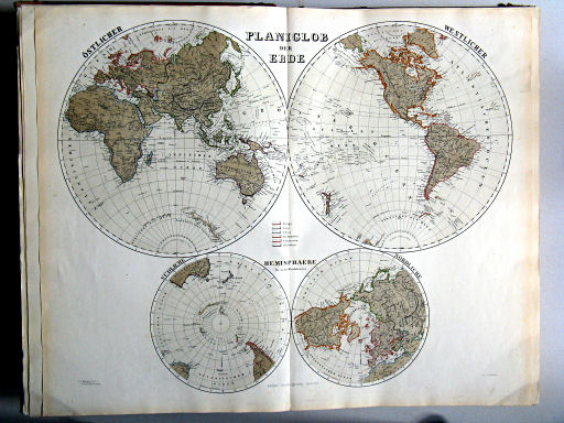 Hand-Atlas des Himmels und der Erde (1880)
1. Planiglob der Erde