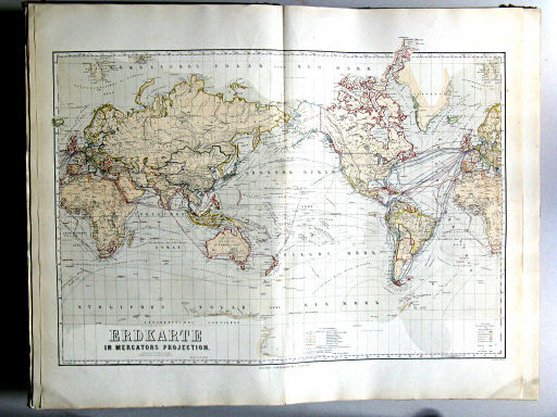 Hand-Atlas des Himmels und der Erde (1880)
2. Erdkarte in Mercators Projection
