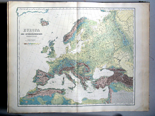 Hand-Atlas des Himmels und der Erde (1880)
7. Europa nach seinen oro-hydrographischen Verhältnissen