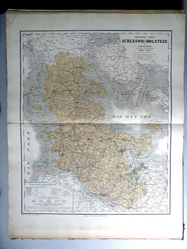 Hand-Atlas des Himmels und der Erde (1880)
17. Preussische Provinz Schleswig-Holstein mit Lauenburg und den freien und Hansestädten Hamburg & Lübeck
