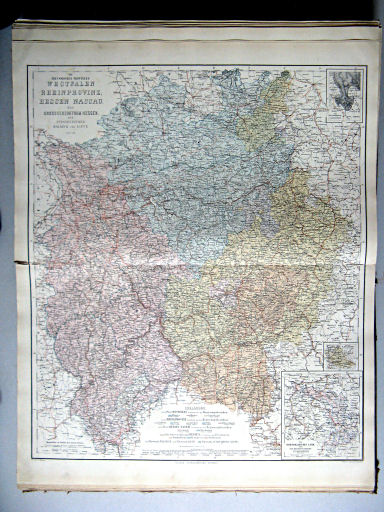 Hand-Atlas des Himmels und der Erde (1880)
19. Die Preussischen Provinzen Westfalen, Rheinprovinz, Hessen-Nassau, das Grossherzogthum Hessen. Die Fürstenthümer Waldeck und Lippe
