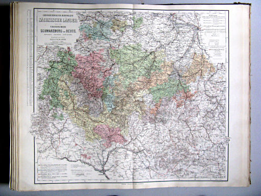 Hand-Atlas des Himmels und der Erde (1880)
24. Grossherzoglich-Herzoglich Sächsische Länder nebst den Fürstenthümern Schwarzburg und Reuss