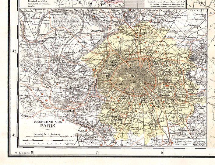 Hand-Atlas des Himmels und der Erde (1880)
39b. Umgegend von Paris