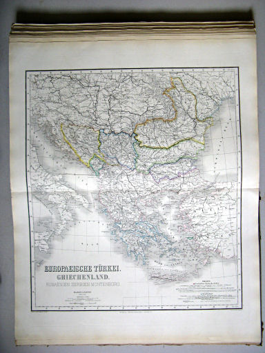 Hand-Atlas des Himmels und der Erde (1880)
48. Europäische Türkei. Griechenland. Rumaenien. Serbien. Montenegro
