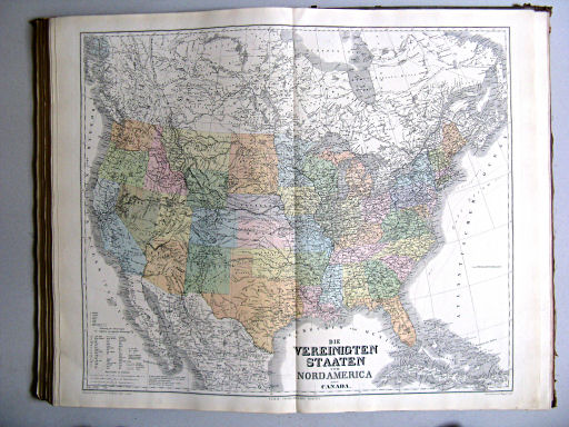 Hand-Atlas des Himmels und der Erde (1880)
61. Die Vereinigten Staaten von Nord America nebst Canada
