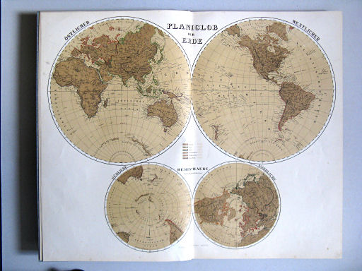 Hand-Atlas des Himmels und der Erde (1886)
1. Planiglob der Erde