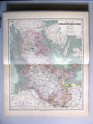Hand-Atlas des Himmels und der Erde (1886)
17. Preussische Provinz Schleswig-Holstein nebst dem Oldenburgischen Fürstenthum Lübeck und den freien und Hansestädten Hamburg & Lübeck