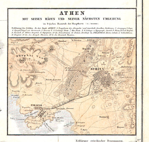 Hand-Atlas des Himmels und der Erde (1886)
49a. Athen mit seinen Häfen und seiner nächsten Umgebung