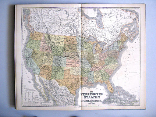 Hand-Atlas des Himmels und der Erde (1886)
61. Die Vereinigten Staaten von Nord America nebst Canada