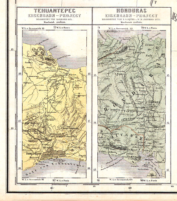 Hand-Atlas des Himmels und der Erde (1886)
63a. Tehuantepec Eisenbahn-Project
63b. Honduras Eisenbahn-Project