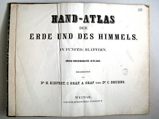 Hand-Atlas der Erde und des Himmels in 50 Blättern (1863)
Titelpagina
