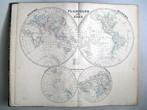 Hand-Atlas der Erde und des Himmels in 50 Blättern (1863)
2. Planiglob der Erde