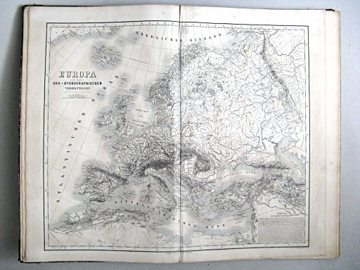 Hand-Atlas der Erde und des Himmels in 50 Blättern (1863)
5. Europa nach seinen oro-hydrographischen Verhältnissen
