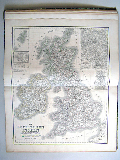 Hand-Atlas der Erde und des Himmels in 50 Blättern (1863)
32. Die Britischen Inseln oder die Vereinigten Königreiche Grossbritannien und Irland