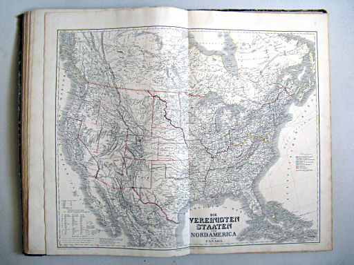 Hand-Atlas der Erde und des Himmels in 50 Blättern (1863)
44. Die Vereinigten Staaten von Nord America nebst Canada