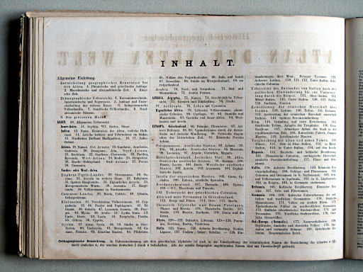 Atlas der alten Welt, 1864
Inhoudsopgave / Table of contents