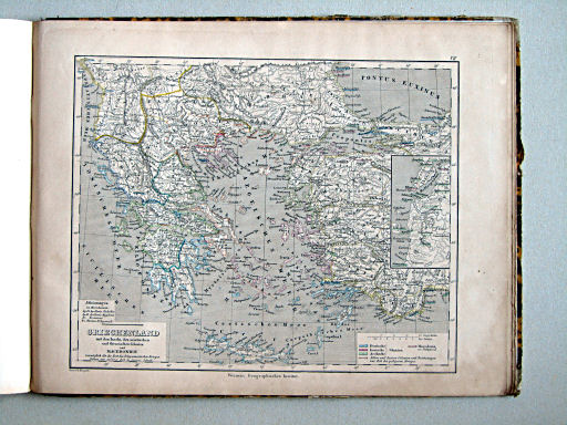 Atlas der alten Welt, 1864
VII. Griechenland mit den Inseln, den asiatischen und thracischen Colonien und Macedonien