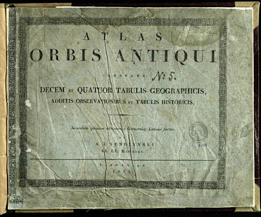Nedzynski, Atlas Orbis Antiqui, 1825
Titelpagina