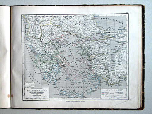 Atlas öfver gamla verlden, 1863
VII. Griechenland mit den Inseln, den asiatischen und thracischen Colonien und Macedonien