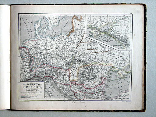 Atlas öfver gamla verlden, 1863
XV. Die Römischen Donau Provinzen, Germania und Sarmatia