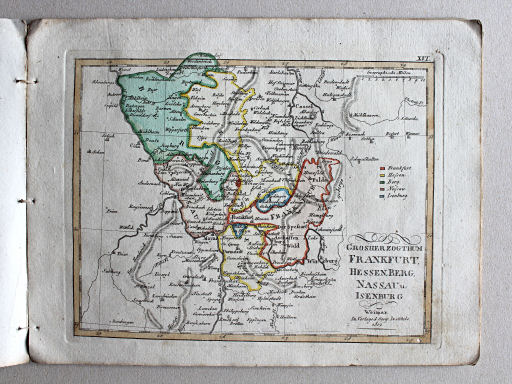 Compendieuser allgemeiner Atlas, 1812
XVI. Grosherzogthum Frankfurt, Hessen, Berg, Nassau u. Isenburg