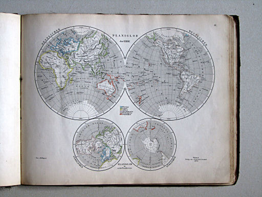 Compendiöser allgemeiner Atlas, 1853
6. Planiglob der Erde
