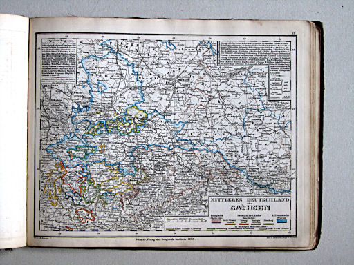 Compendiöser allgemeiner Atlas, 1853
9. Mittleres Deutschland oder Sachsen